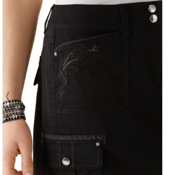 White House Black Market Black Cargo Skirt Size 4 - Picture 3 of 8